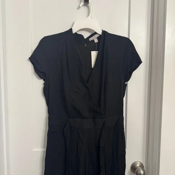 Nordstrom Chelsea 28 Black Viscose Crossover Front Jumpsuit Med NEW WITH TAGS - Picture 7 of 12